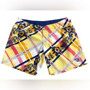VINTAGE Rip Curl The Search Board Shorts Womens 5 Floral Tartan Yellow/Multi EUC